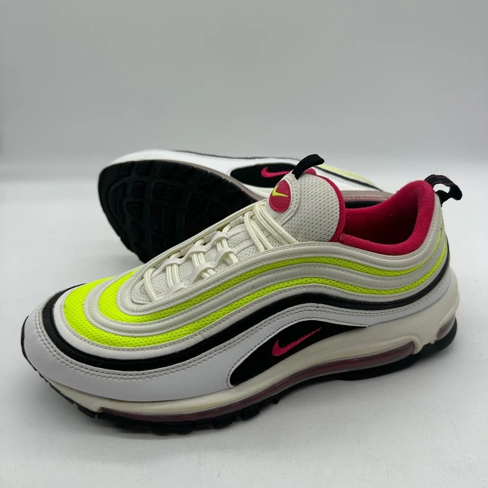 Nike CI9871-100 Mens Size 10.5 Running Shoes White Volt Pink Air Max 97 Sneakers
